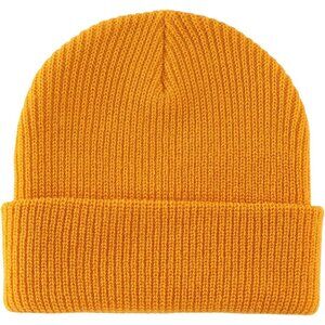 Men Women Yellow Warm Cuff Beanie Knit Skull Cap for Running Hiking Gardening
